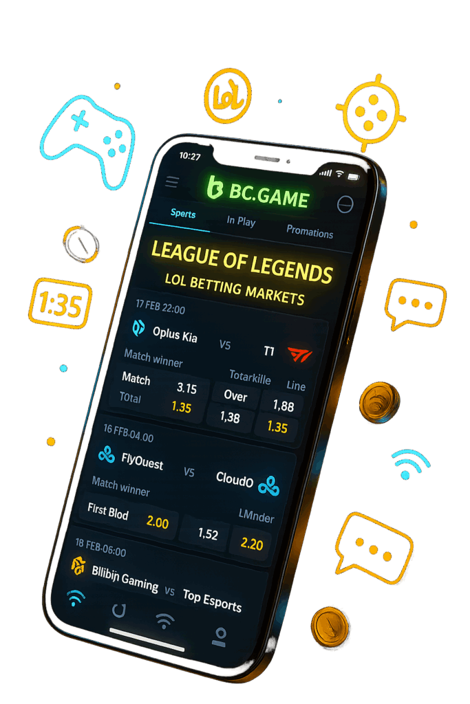App Mobile BC Game per Scommesse LoL