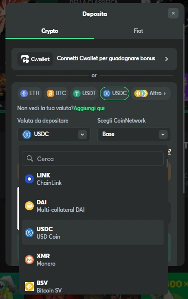 Metodi di pagamento sul sito del casinò BC.Game